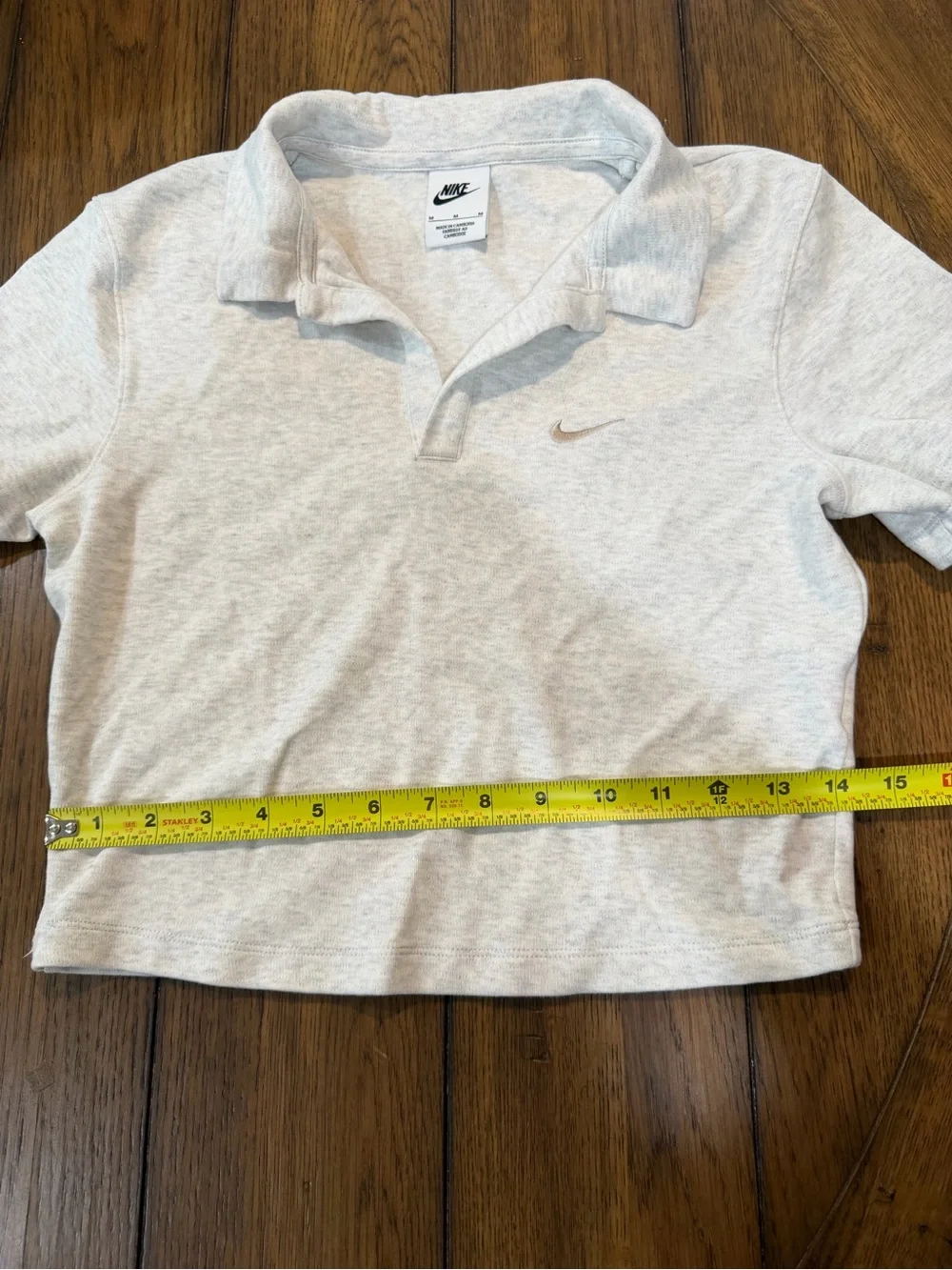 Nike Light Gray Girls Polo Crop Top - Picture 5 of 6